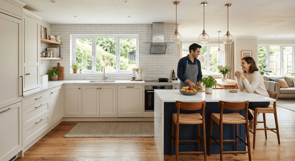 l shaped kitchen layout with breakfast bar