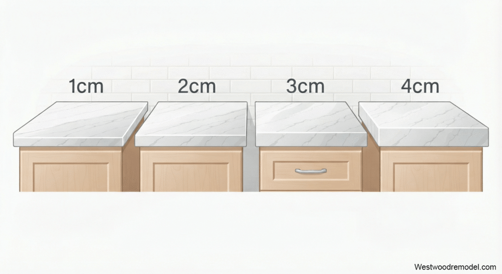 kitchen countertop thickness comparison