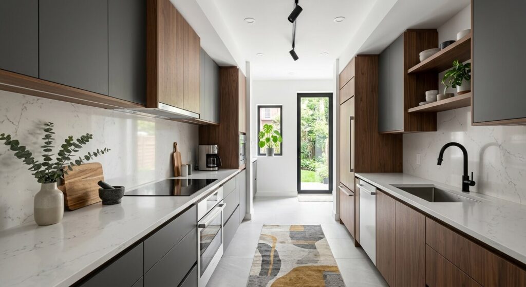 modern contemporary galley kitchen